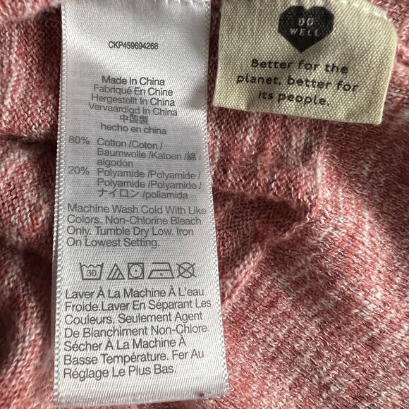 Madewell Space-Dye Blush Pink Open Front Long Cardigan Size Medium - Picture 10 of 12